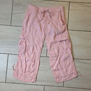 O Casuals Pink Linen Capris Very Pink! Size Small For A Very Casual Backyard BBQ